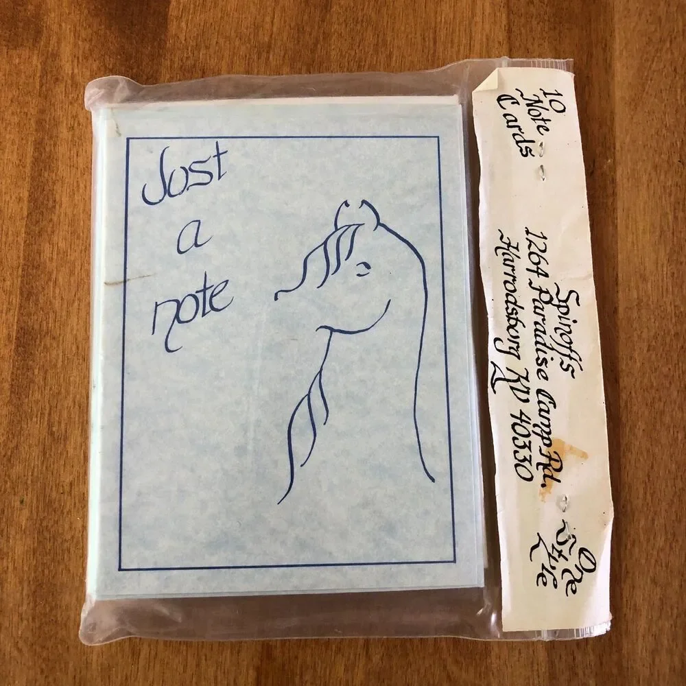 NEW Spinoffs Handcrafted Notecards Set of 10 Envelopes Horse Head Arabian